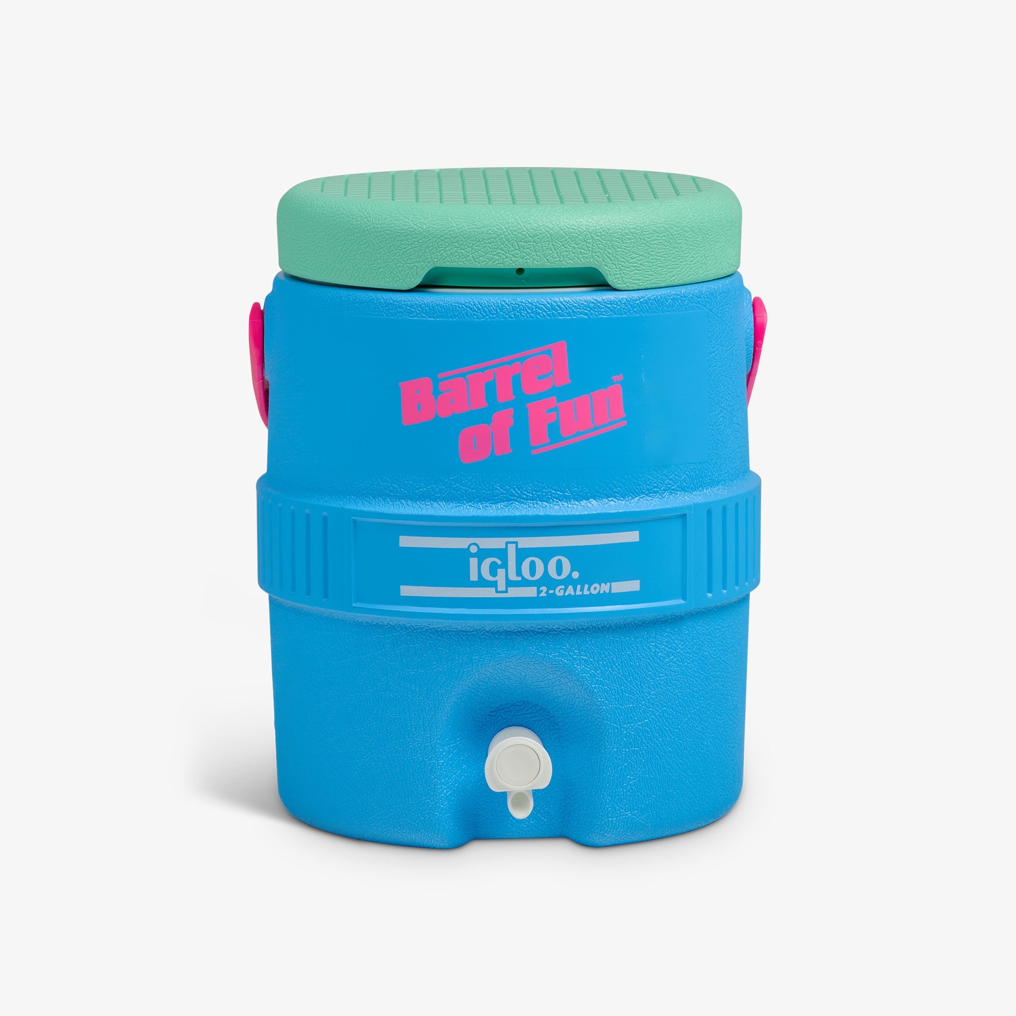 Retro Barrel of Fun 2 Gallon Jug U2 - Carolina Blue - Front View