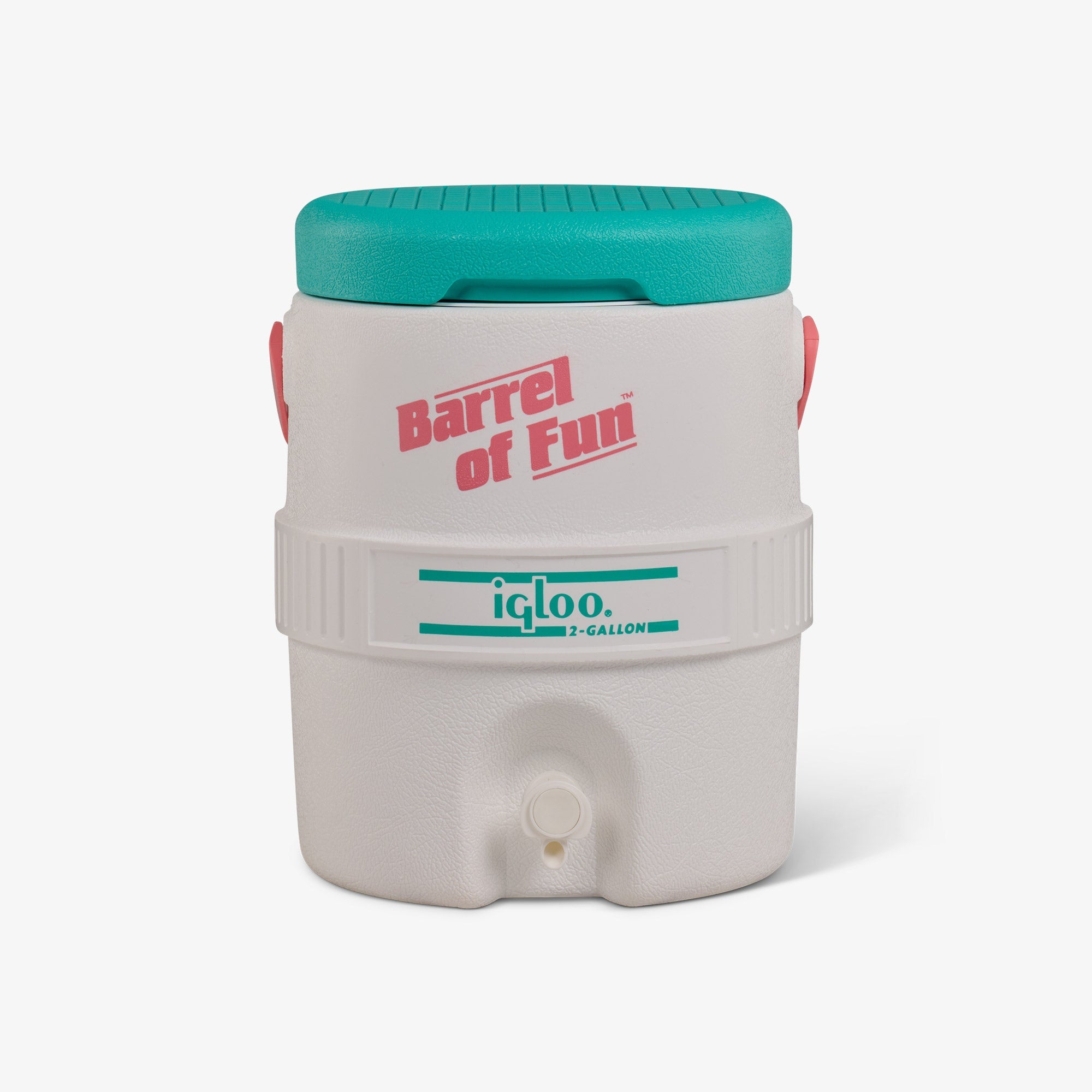 Retro Barrel of Fun 2 Gallon Jug U2 - White - Front View