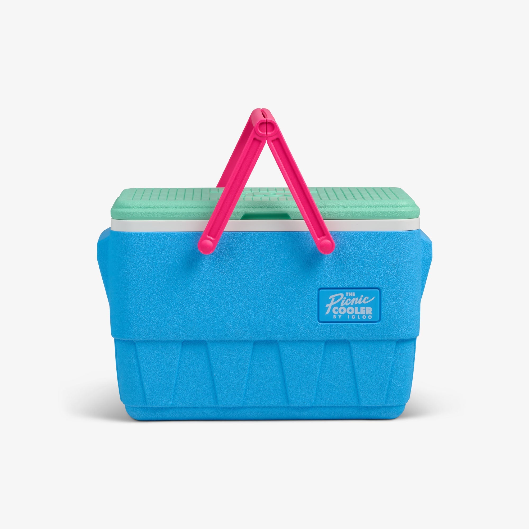 Retro Picnic Basket 25 Qt Cooler U0 - Carolina Blue - Strap View