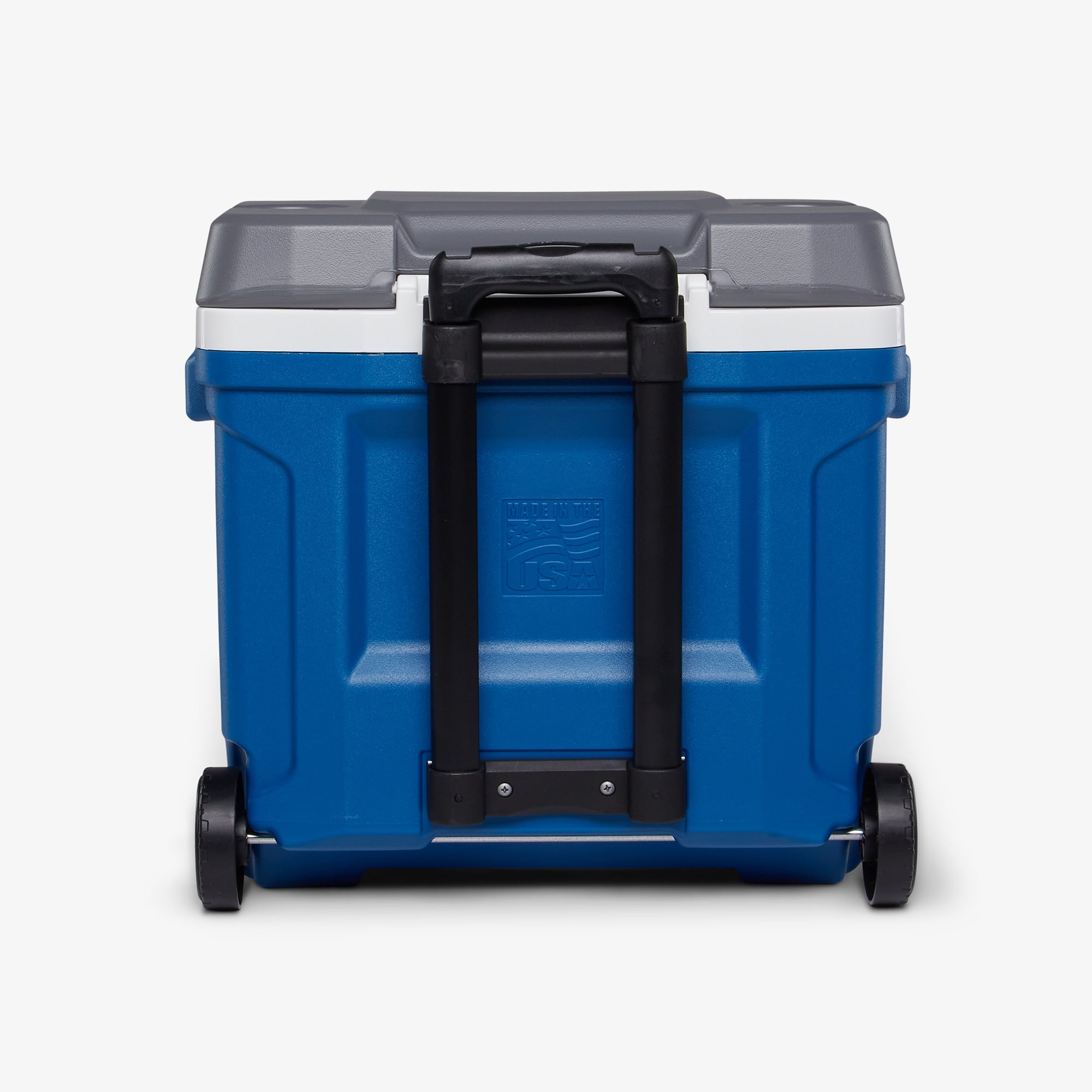 Latitude 30 Qt Roller Cooler R2 - Blue - Back View