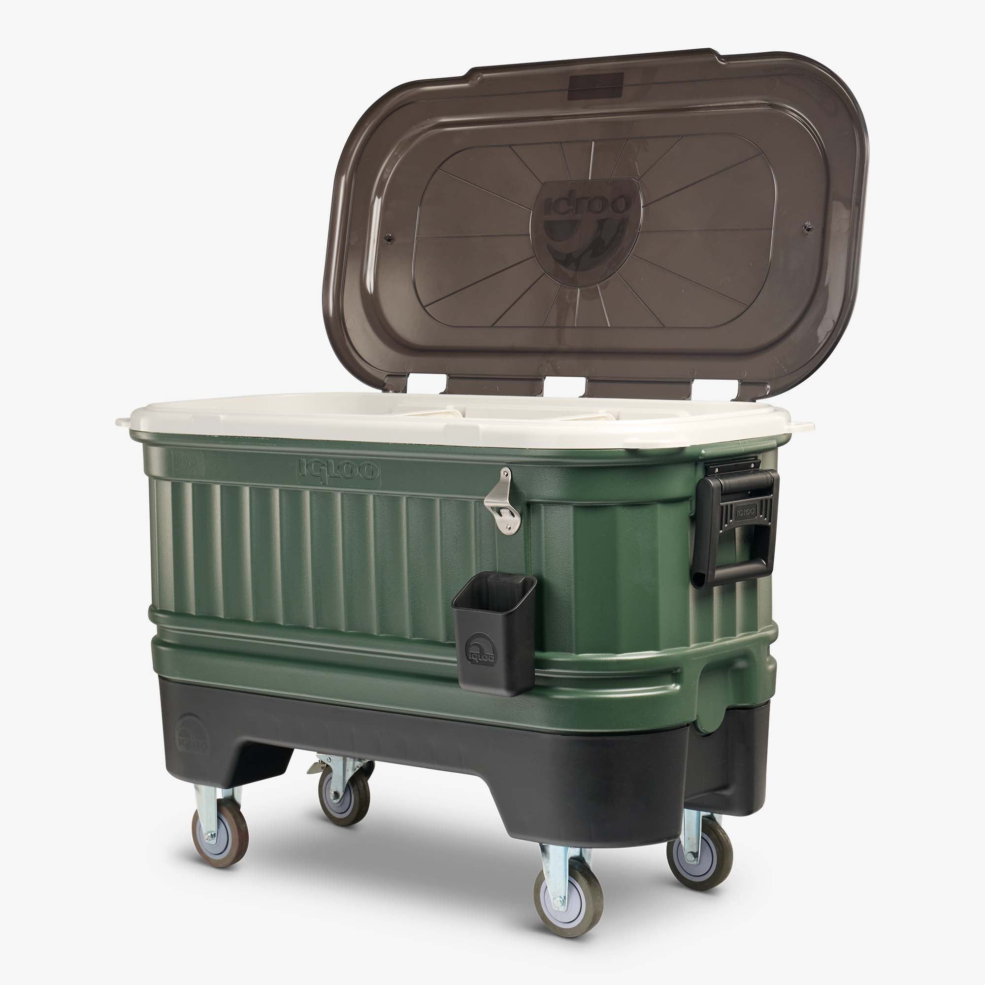 Party Bar 125 Qt Cooler E2 - Oil Green - Open View