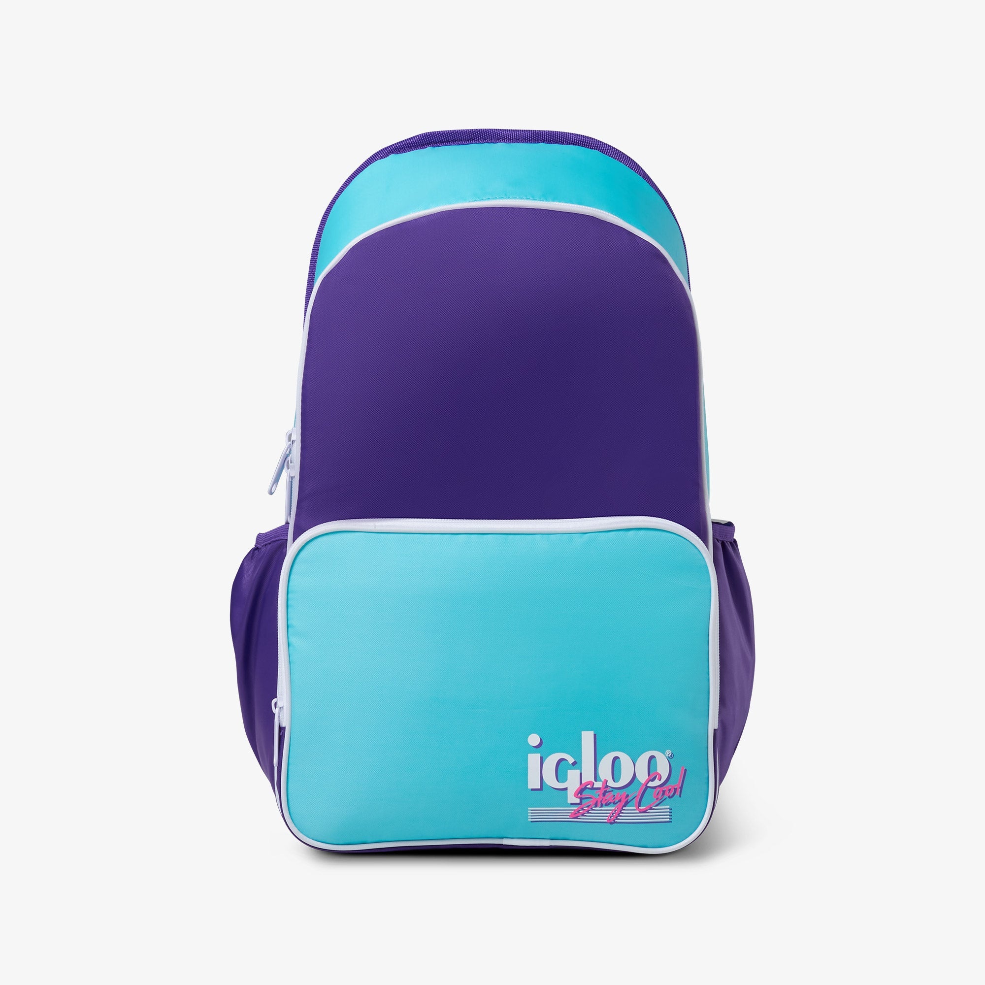 Retro Backpack Cooler R3 - Purple - Front View