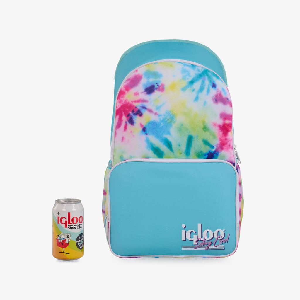 Retro Backpack Cooler R3 - Tie-Dye - Size View