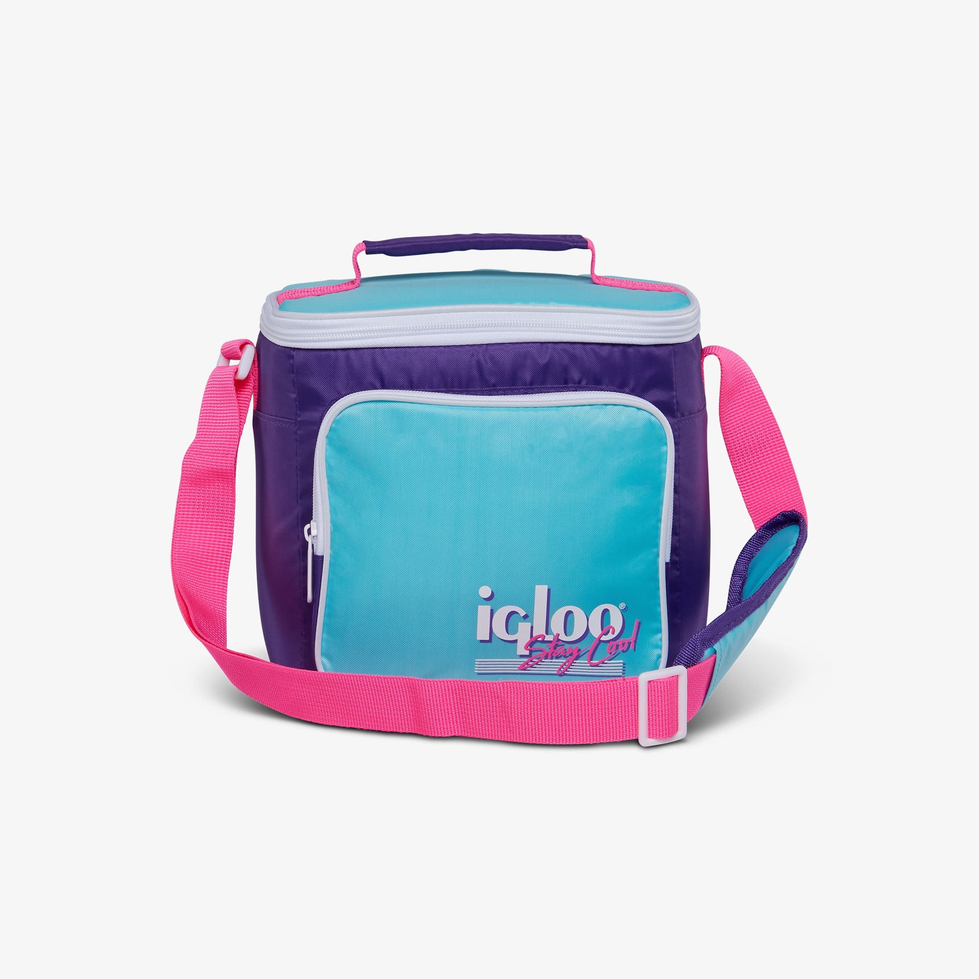 Retro Square Lunch Bag L2 - Purple - Front View