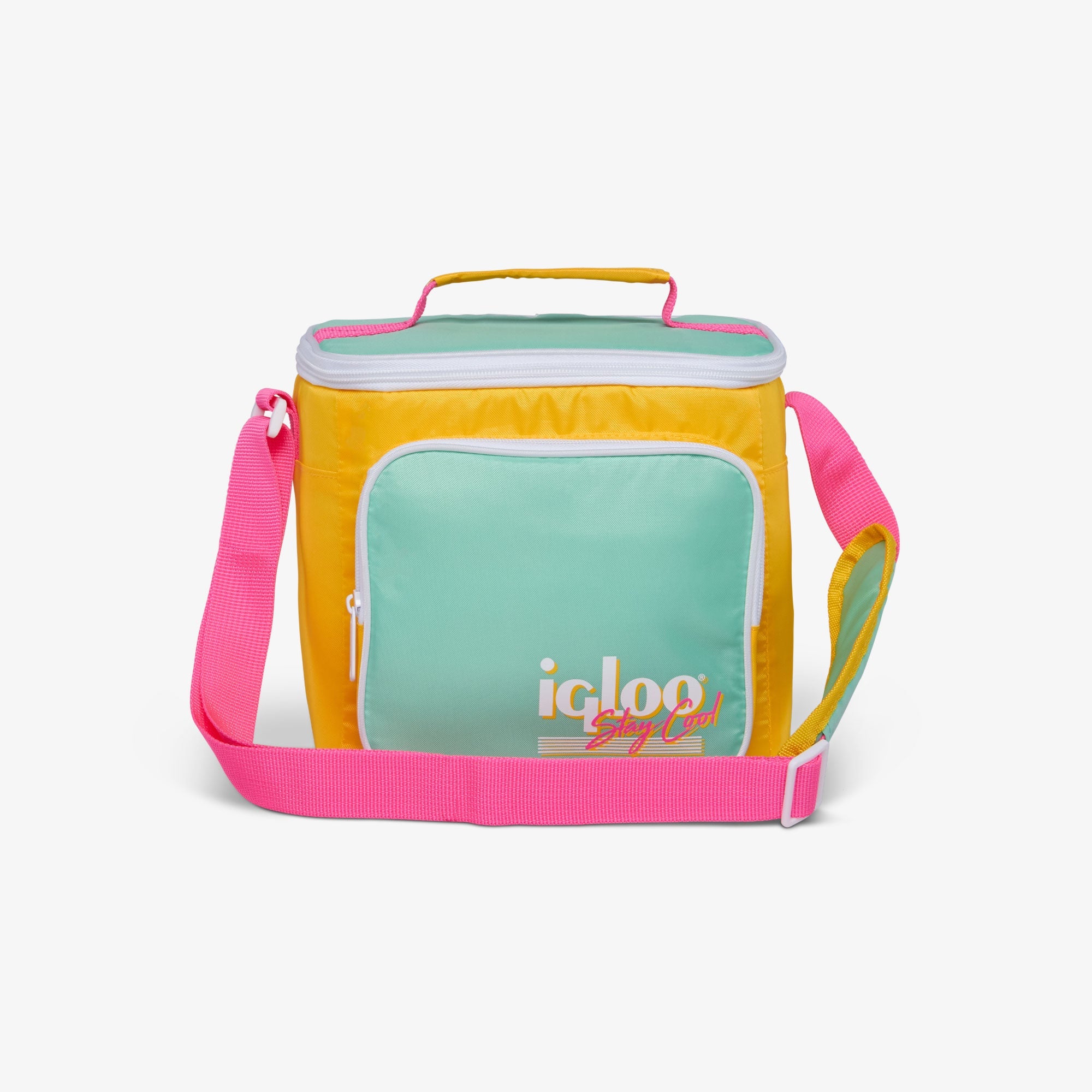Retro Square Lunch Bag L2 - Yellow - Front View