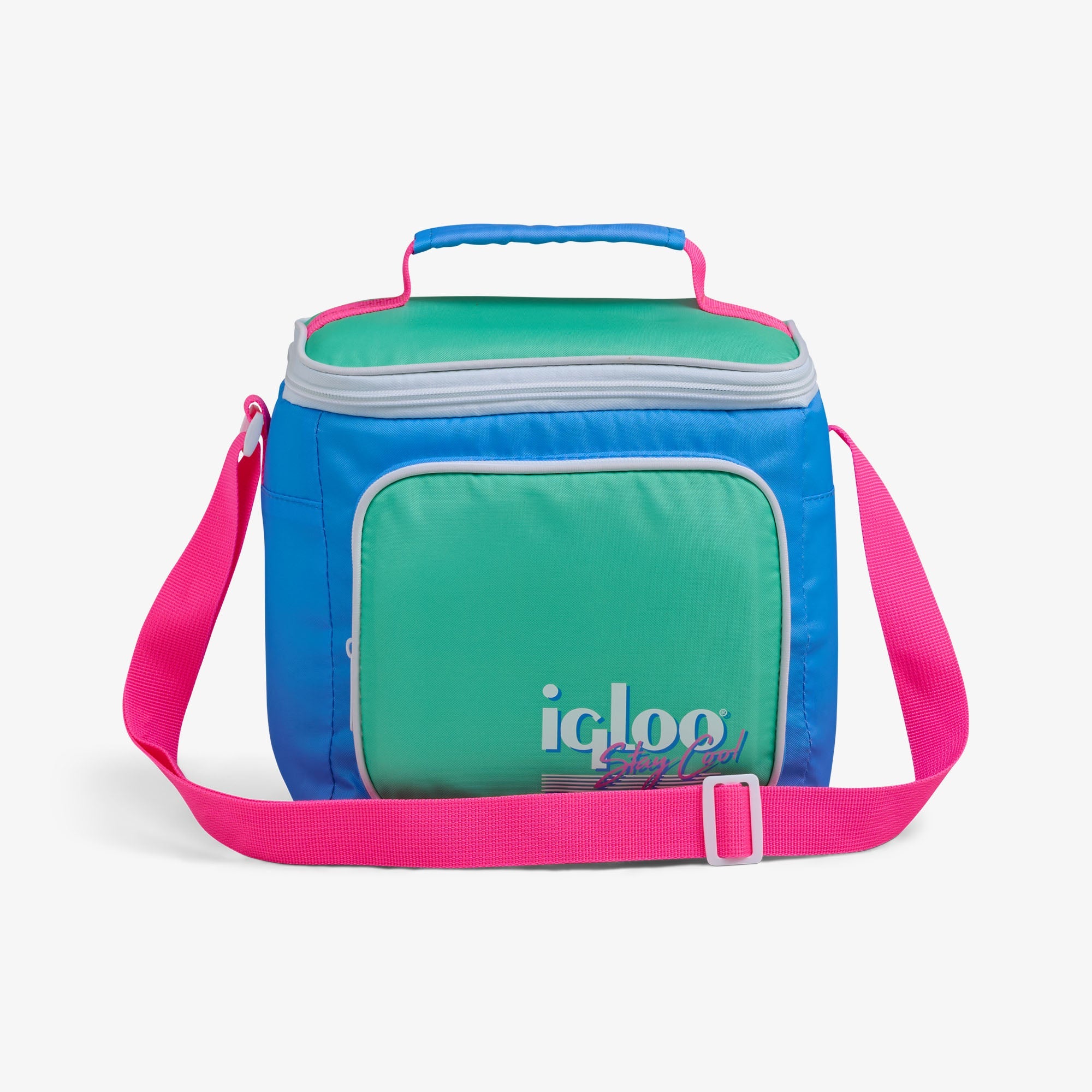 Retro Square Lunch Bag L2 - Carolina Blue - Front View