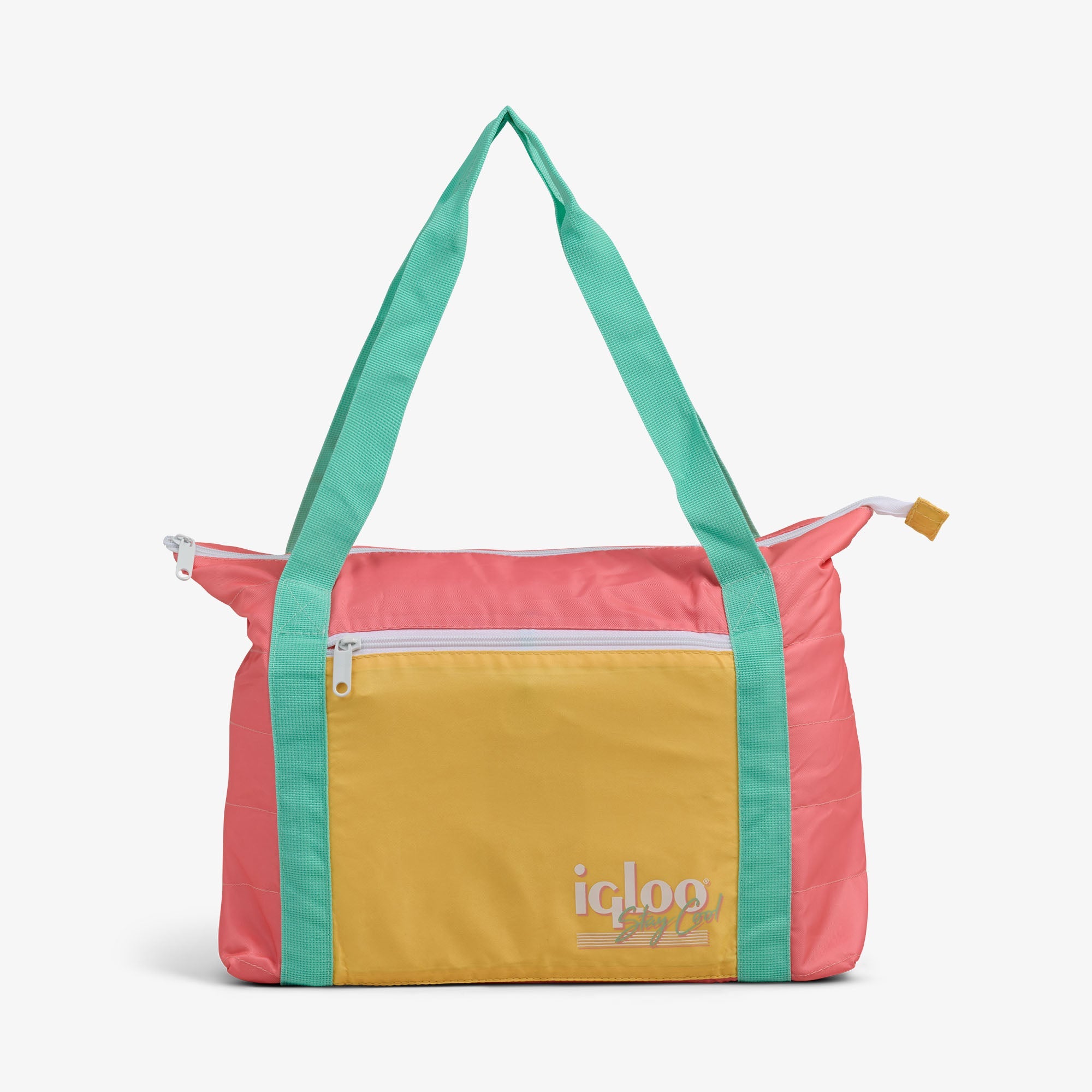 Retro Packable Puffer 20-Can Cooler Bag P3 - Flamingo - Front View