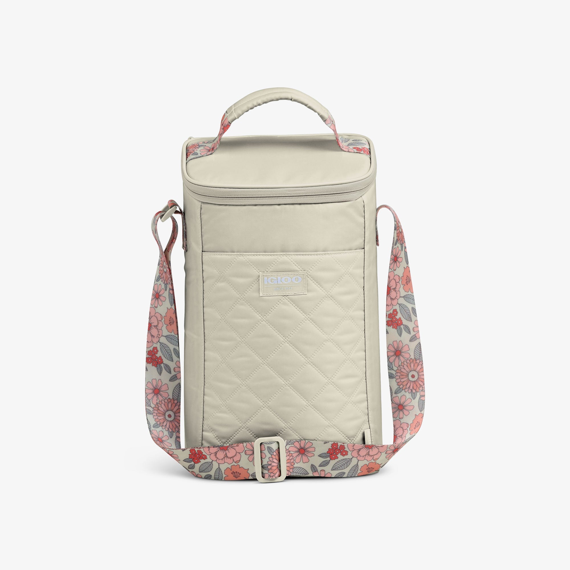 Floral MaxCold® DUO Vertical Crossbody Cooler Bag J6 - Linen - Product View