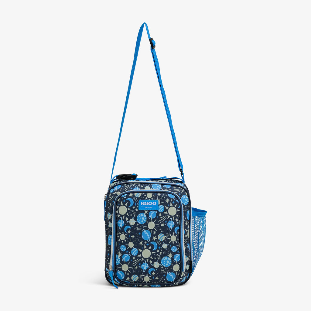 Kids Lunch Glow Vertical Cooler + Bento Box D3 - Cosmic Glow - Strap View