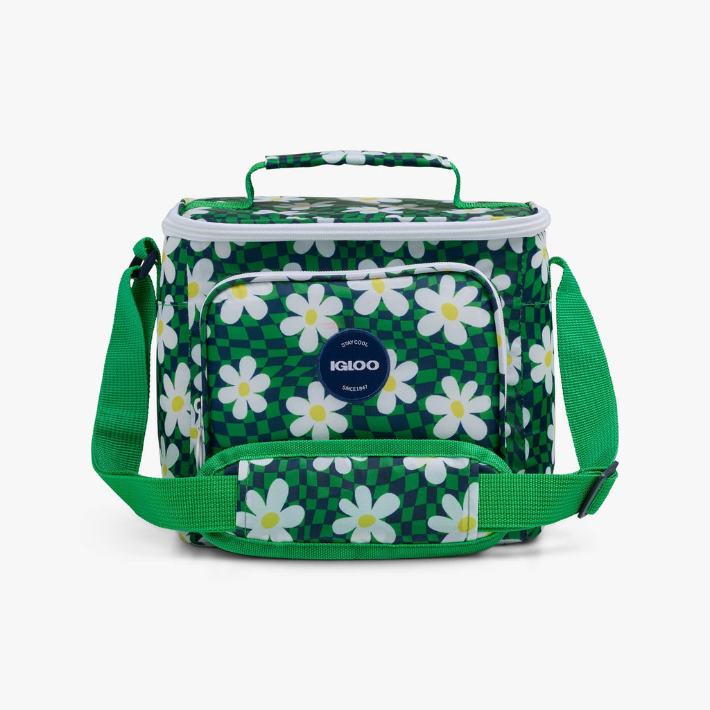 Retro Square Lunch Bag L2 - Psychedelic Daisy - Front View