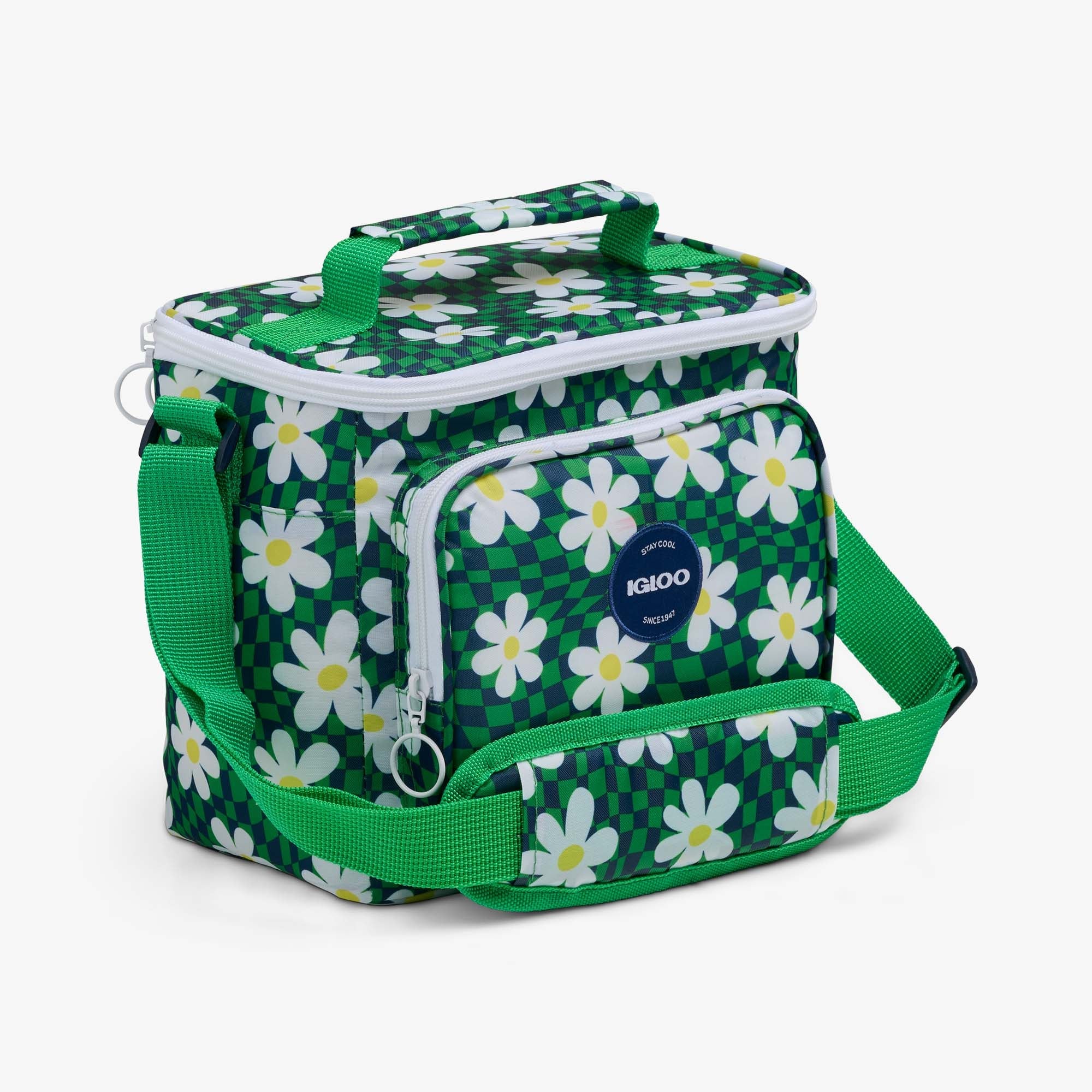 Retro Square Lunch Bag L2 - Psychedelic Daisy - Product View