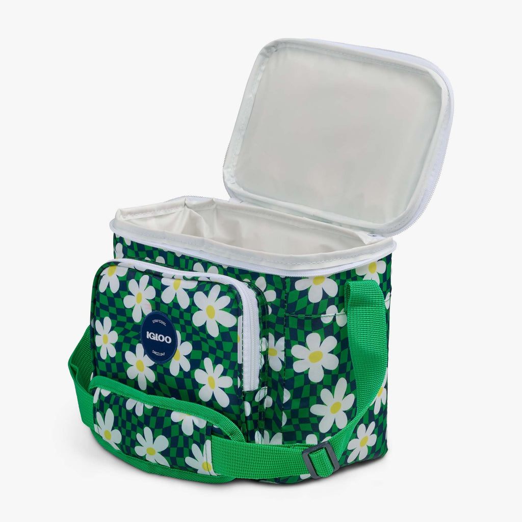 Retro Square Lunch Bag L2 - Psychedelic Daisy - Open View
