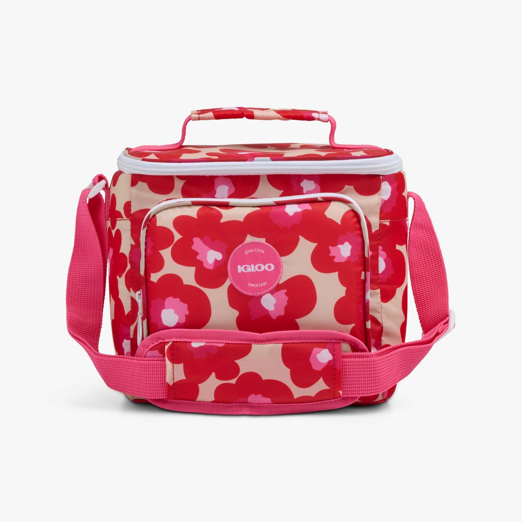 Retro Square Lunch Bag L2 - Mod Floral - Front View