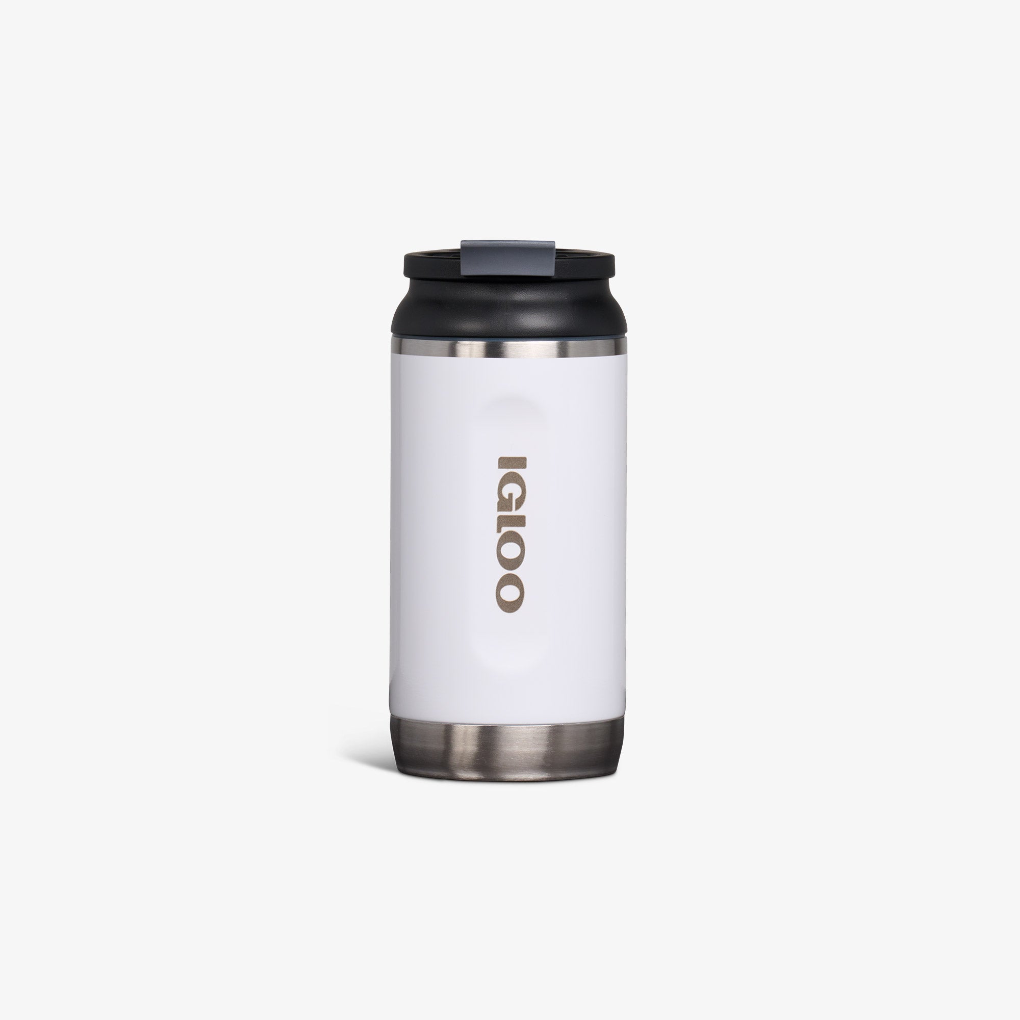 12 Oz Flip ‘n’ Sip Tumbler D4 - Gloss White - Front View