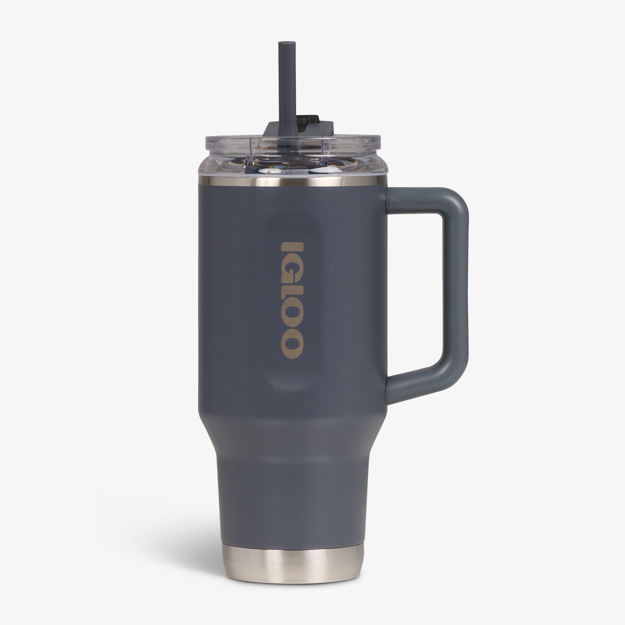 32 Oz Flip ‘n’ Sip Travel Mug E4 - Carbonite - Carbonite - Custom - Strap View