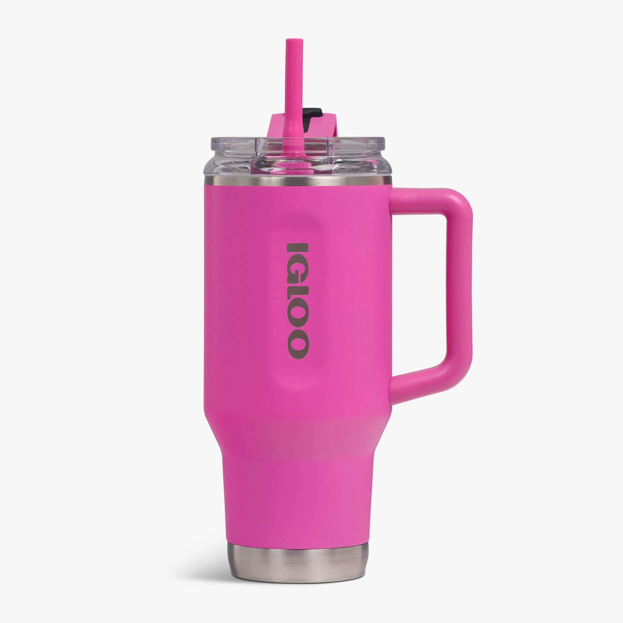 32 Oz Flip ‘n’ Sip Travel Mug E4 - Pink Fizz - Pink Fizz - Custom - Front View