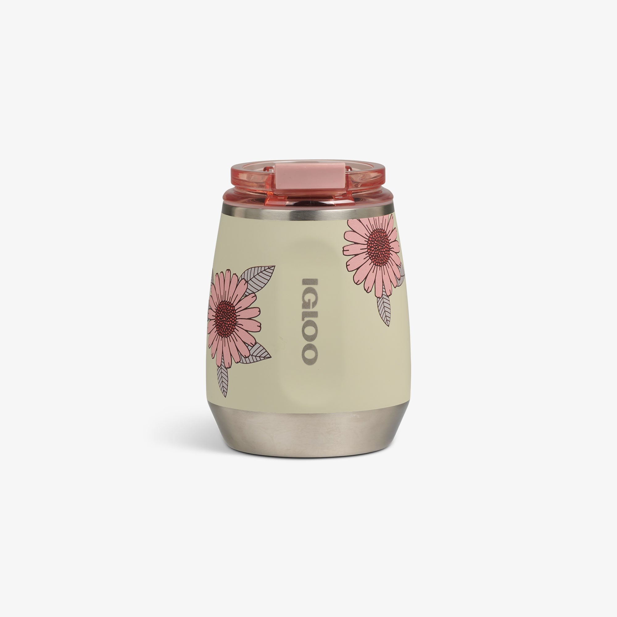 Floral 10 Oz Wine Tumbler E6 - Linen - Front View