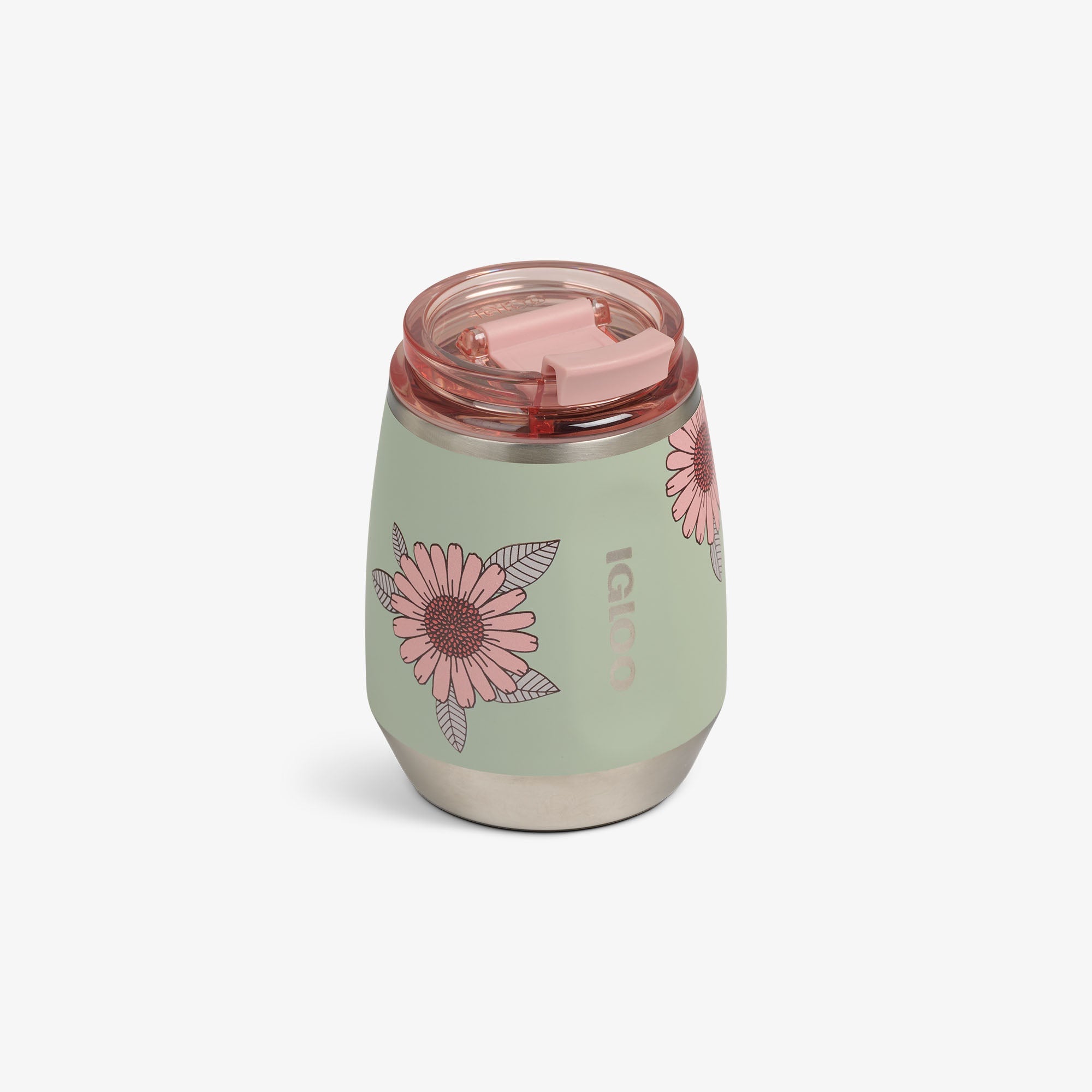 Floral 10 Oz Wine Tumbler E6 - Sage - Product View