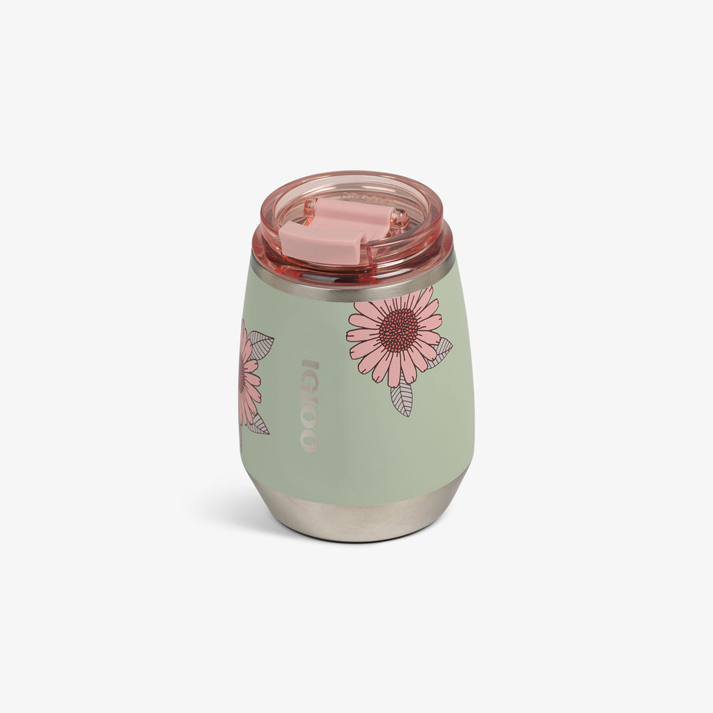 Floral 10 Oz Wine Tumbler E6 - Sage - Product View