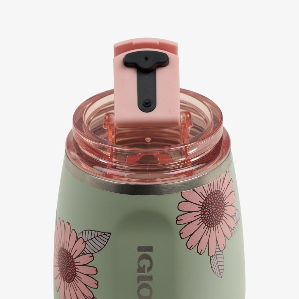 Floral 10 Oz Wine Tumbler E6 - Sage - Product View