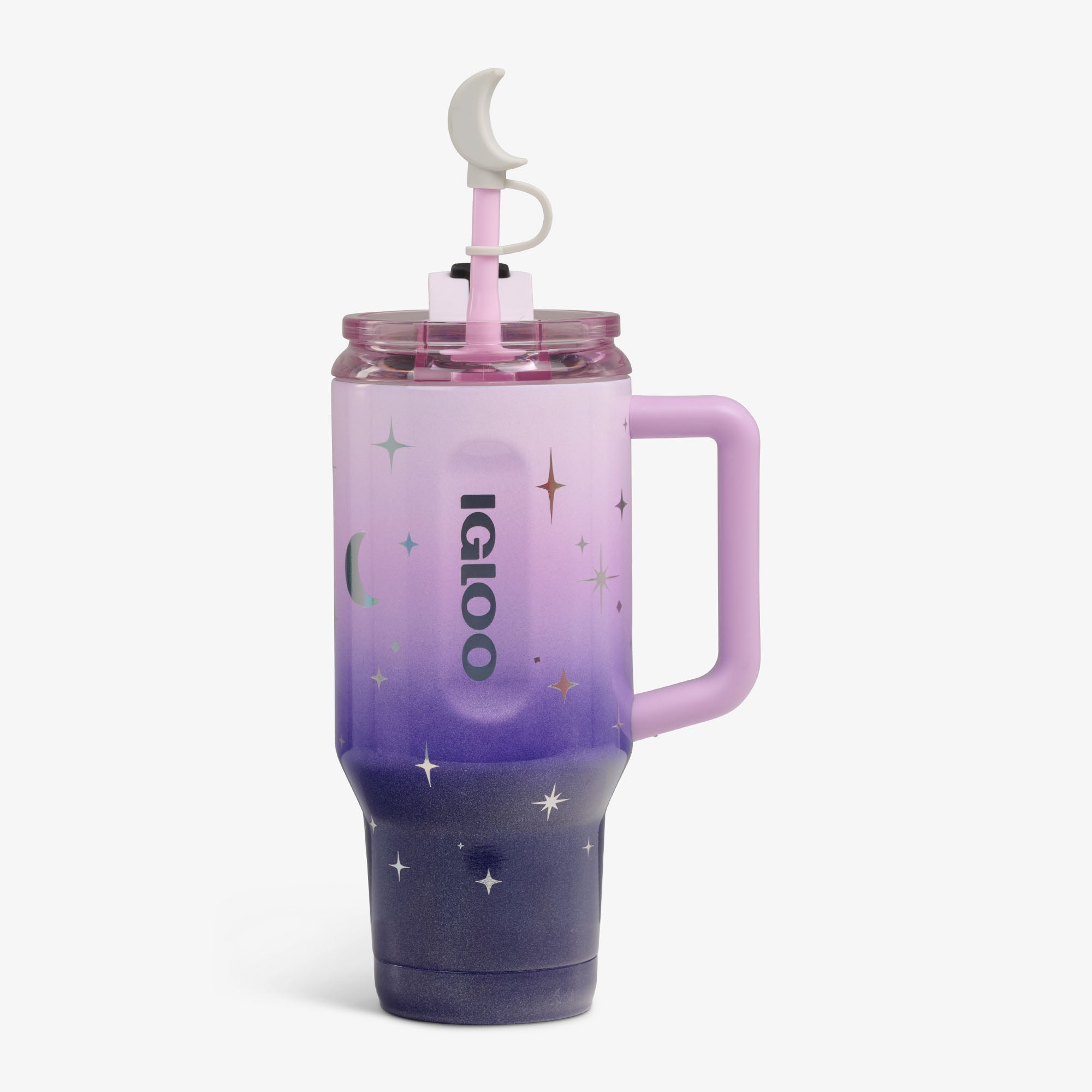 32 Oz Flip ‘n’ Sip Travel Mug E4 - Mystic Purple - Strap View