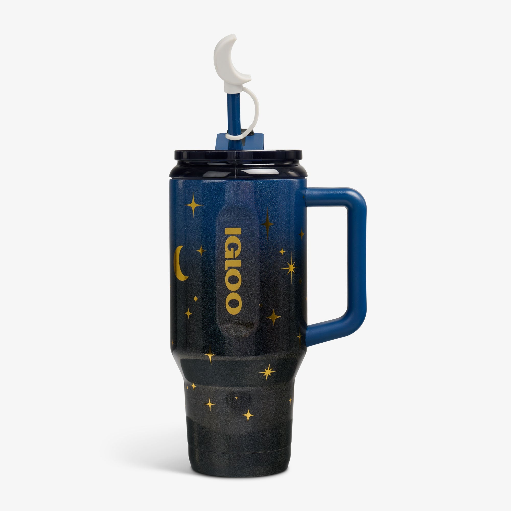 32 Oz Flip ‘n’ Sip Travel Mug E4 - Midnight Blue - Strap View
