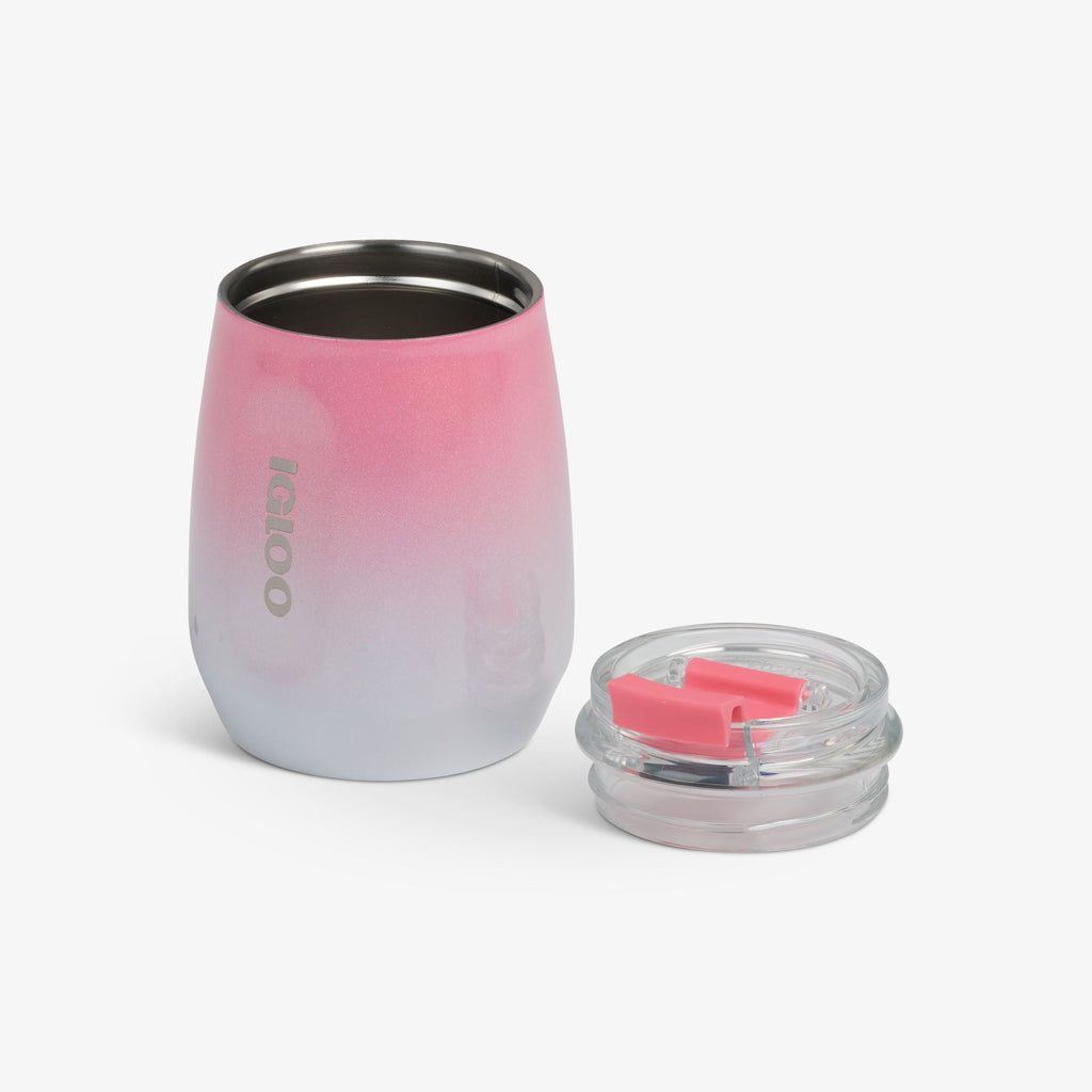 10 Oz Wine Tumbler L2 - Gradient Pink - Open View