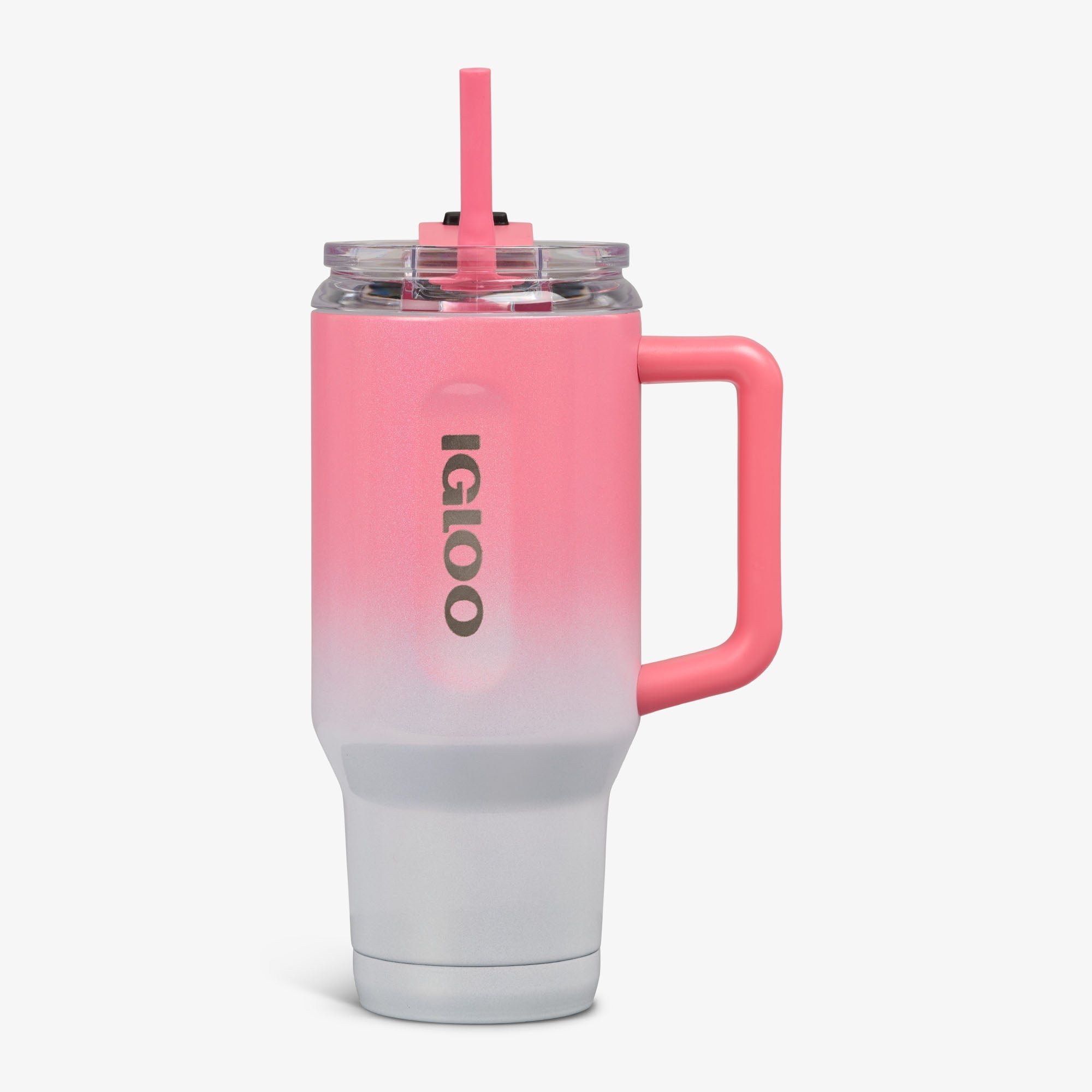 32 Oz Flip ‘n’ Sip Travel Mug E4 - Gradient Pink - Strap View