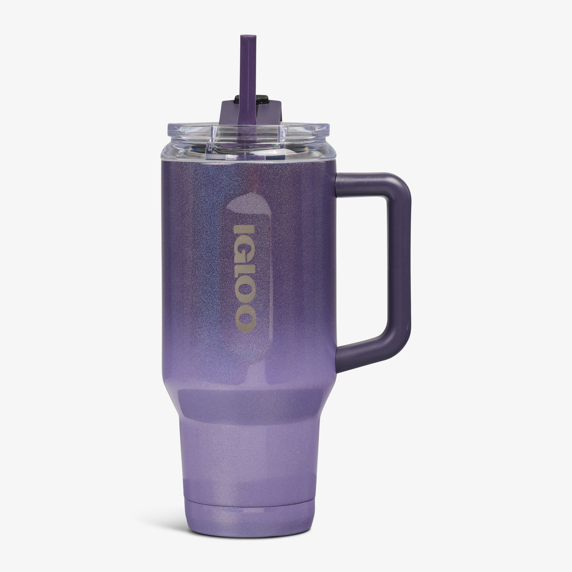 32 Oz Flip ‘n’ Sip Travel Mug E4 - Gradient Grape - Strap View