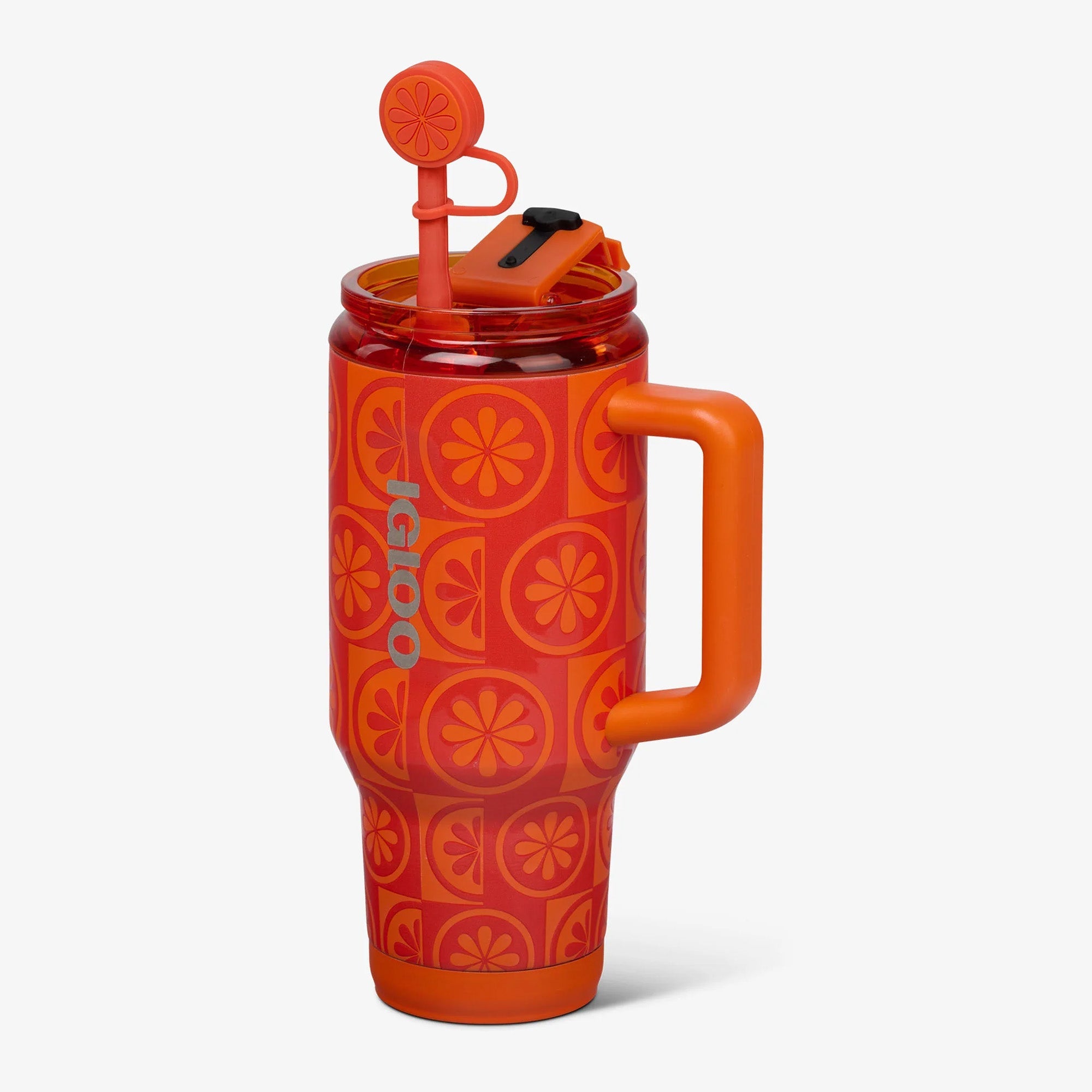 32 Oz Flip ‘n’ Sip Travel Mug E4 - Orange - Product View