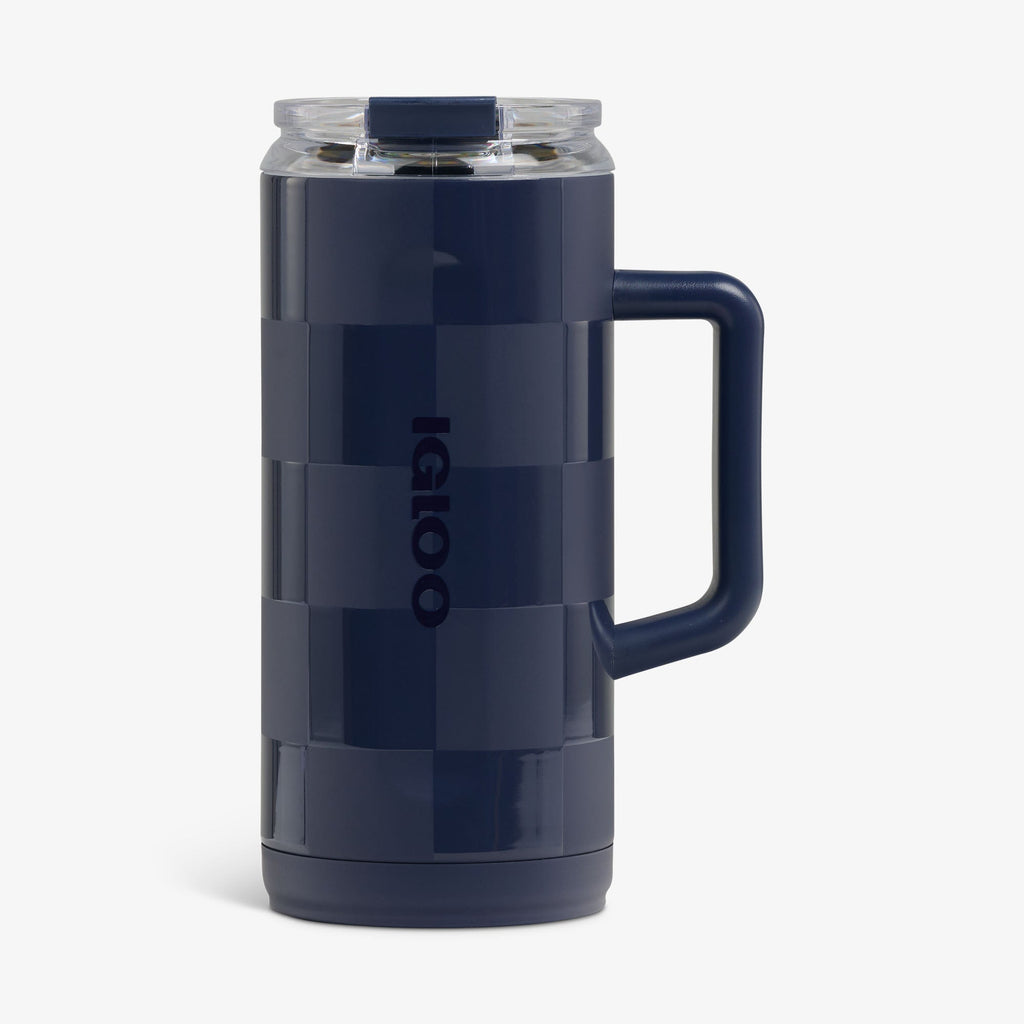 1L Beer Mug B6 - Navy Check - Front View
