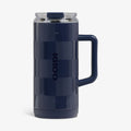 1L Beer Mug B6 - Navy Check - Front View