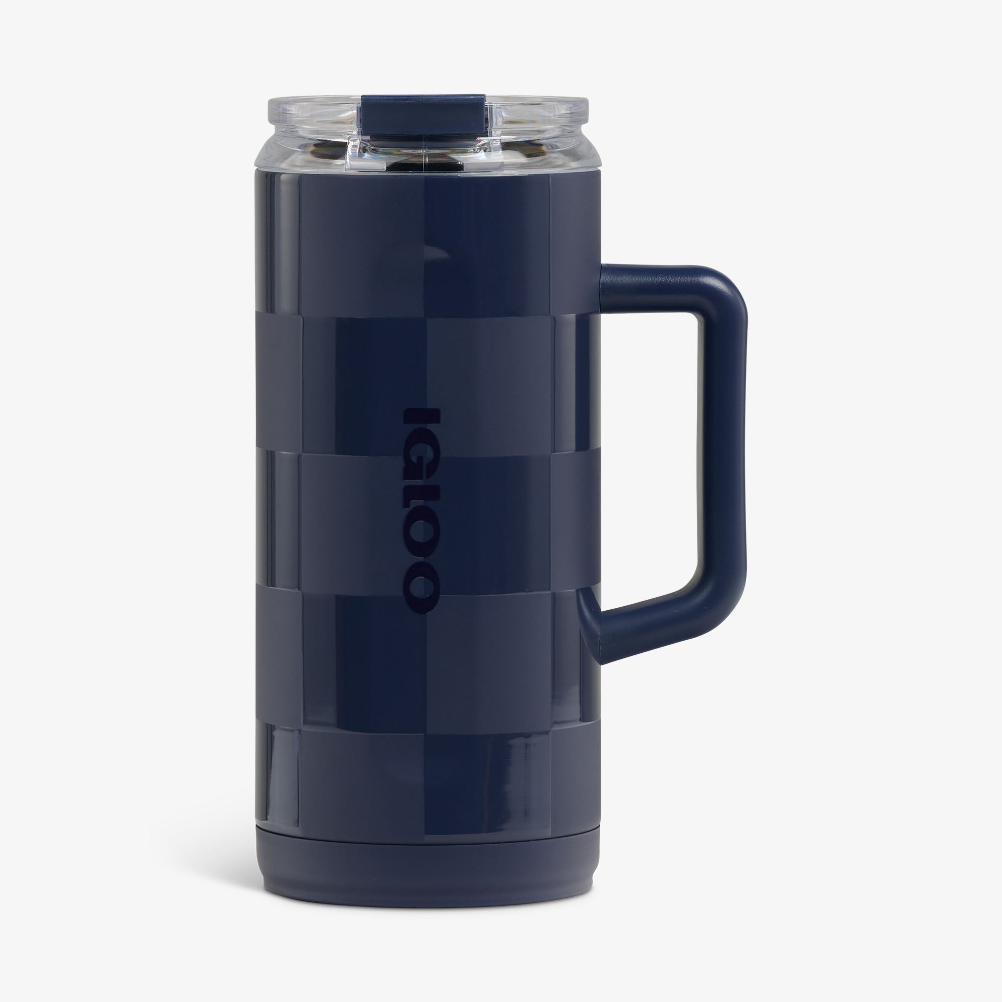 1L Beer Mug B6 - Navy Check - Front View